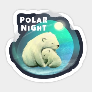 Polar bears on ice floe. Sticker